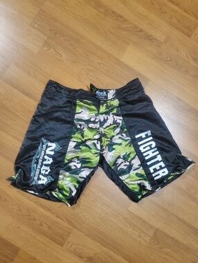 Fighter NAGA MMA Shorts with Green Camo Panels Jiu Jitsu